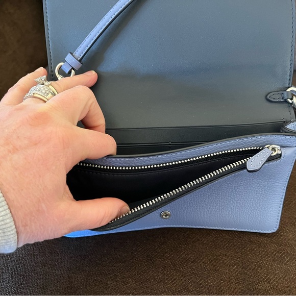 Anna Fold Over Crossbody Clutch Wallet in Signature Canvas/Kaffe Fassett Print - Picture 3 of 4